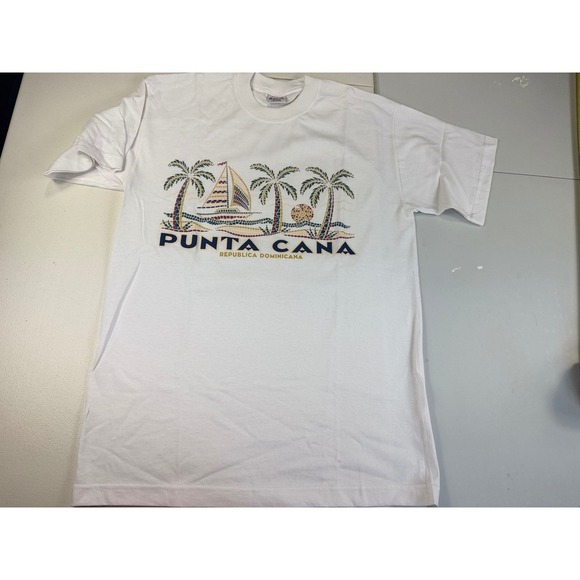 Punta Cana Republica Dominicana T-Shirt Palm Trees Sailboat Souvenir - Picture 3 of 8